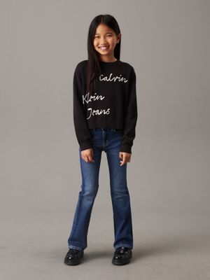 ck black logo jumper for girls calvin klein jeans