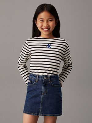 multi striped long sleeve t-shirt for girls calvin klein jeans