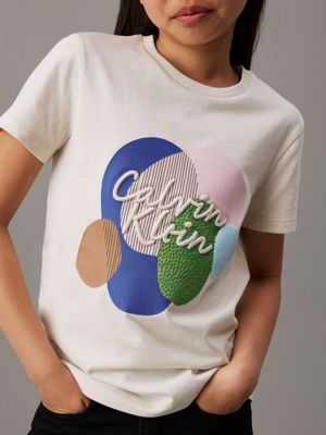 turtledove relaxed multicolour graphic t-shirt for girls calvin klein jeans