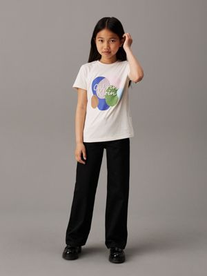 turtledove relaxed multicolour graphic t-shirt for girls calvin klein jeans