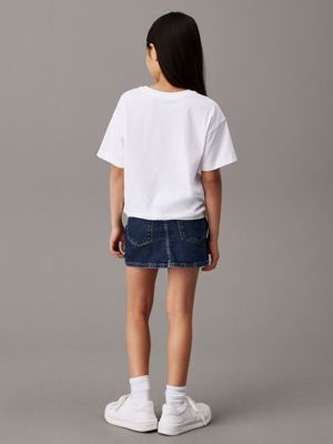 bright white relaxed nature graphic t-shirt for girls calvin klein jeans