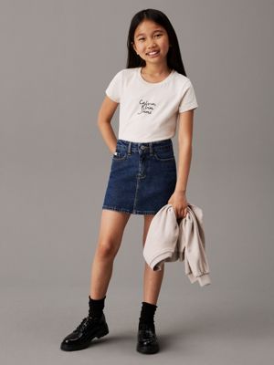 turtledove slim logo t-shirt for girls calvin klein jeans