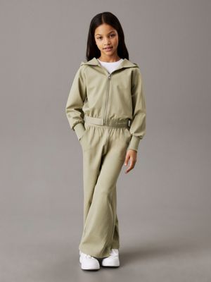 olive green milano tracksuit for girls calvin klein jeans