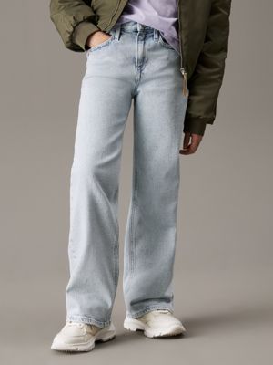 blue wide leg jeans for girls calvin klein jeans