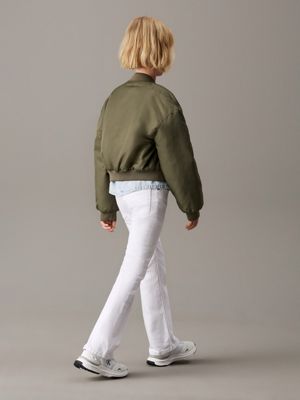 white mid rise flared jeans for girls calvin klein jeans