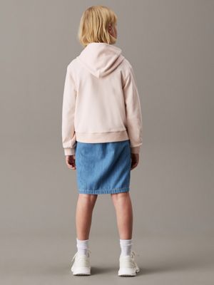 silver peony logo hoodie for girls calvin klein jeans