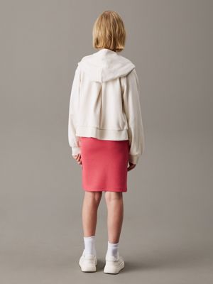 white flower zip up hoodie for girls calvin klein jeans