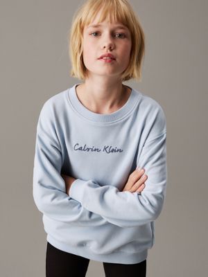 blue logo sweatshirt for girls calvin klein jeans