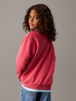 deep crimson fruit logo sweatshirt for girls calvin klein jeans