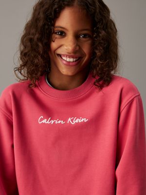 deep crimson fruit logo sweatshirt for girls calvin klein jeans