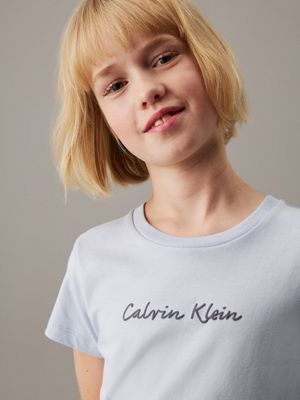 niagara mist slim logo t-shirt for girls calvin klein jeans