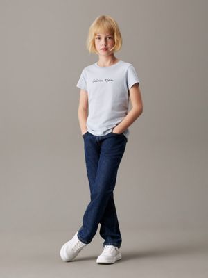 niagara mist slim logo t-shirt for girls calvin klein jeans