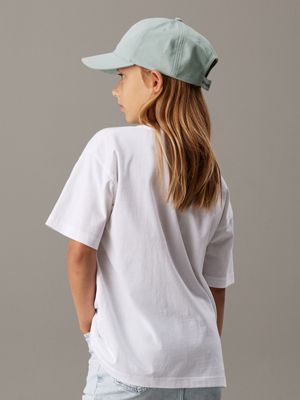 bright white logo t-shirt for girls calvin klein jeans