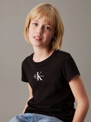 ck black / purple heather 2 pack t-shirts for girls calvin klein jeans