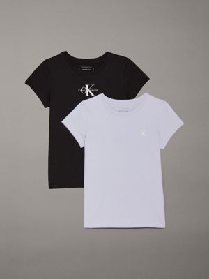 black 2 pack t-shirts for girls calvin klein jeans