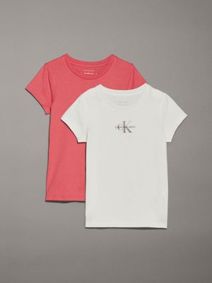 beige 2 pack t-shirts for girls calvin klein jeans