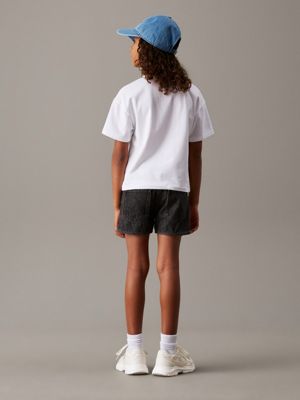 bright white boxy logo t-shirt for girls calvin klein jeans