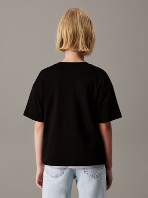 ck black logo t-shirt for girls calvin klein jeans