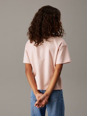 silver peony logo t-shirt for girls calvin klein jeans