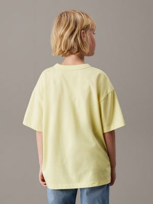 elfin yellow relaxed sunset graphic t-shirt for girls calvin klein jeans