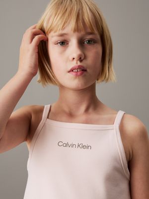 silver peony punto milano strap top for girls calvin klein jeans