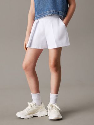 white relaxed milano pleated skort for girls calvin klein jeans