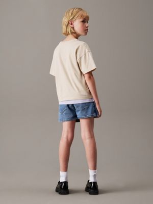 soft blue comfort denim skort for girls calvin klein jeans