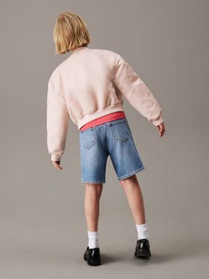 cloudy blue denim bermuda shorts for girls calvin klein jeans