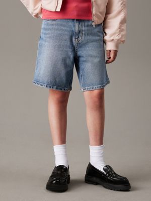 cloudy blue denim bermuda shorts for girls calvin klein jeans