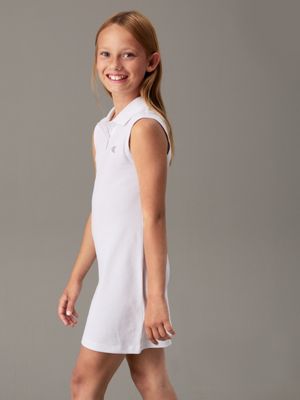 bright white loose sleeveless polo dress for girls calvin klein jeans