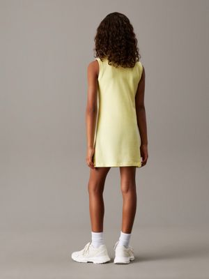 elfin yellow loose sleeveless polo dress for girls calvin klein jeans