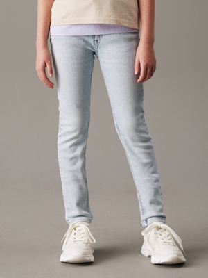 blue mid rise skinny jeans for girls calvin klein jeans