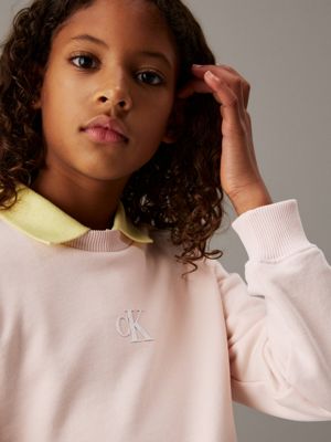 silver peony logo sweatshirt for girls calvin klein jeans