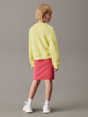 elfin yellow logo sweatshirt for girls calvin klein jeans