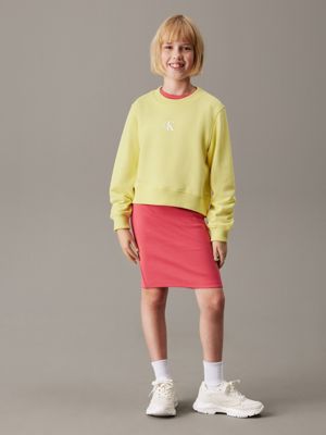 elfin yellow logo sweatshirt for girls calvin klein jeans