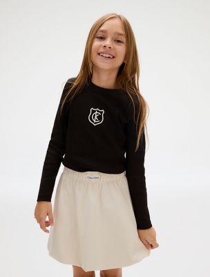 ck black ribbed long sleeve t-shirt for girls 