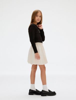ck black ribbed long sleeve t-shirt for girls 