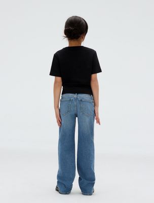 t-shirt avec logo ck black pour filles calvin klein jeans