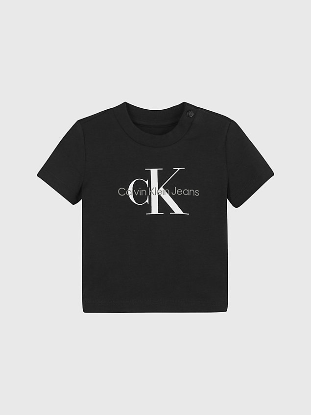 black t-shirt z logo dla noworodka dla newborn - calvin klein jeans