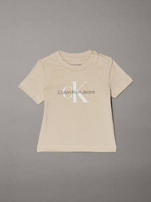 grey newborn logo t-shirt for newborn calvin klein jeans