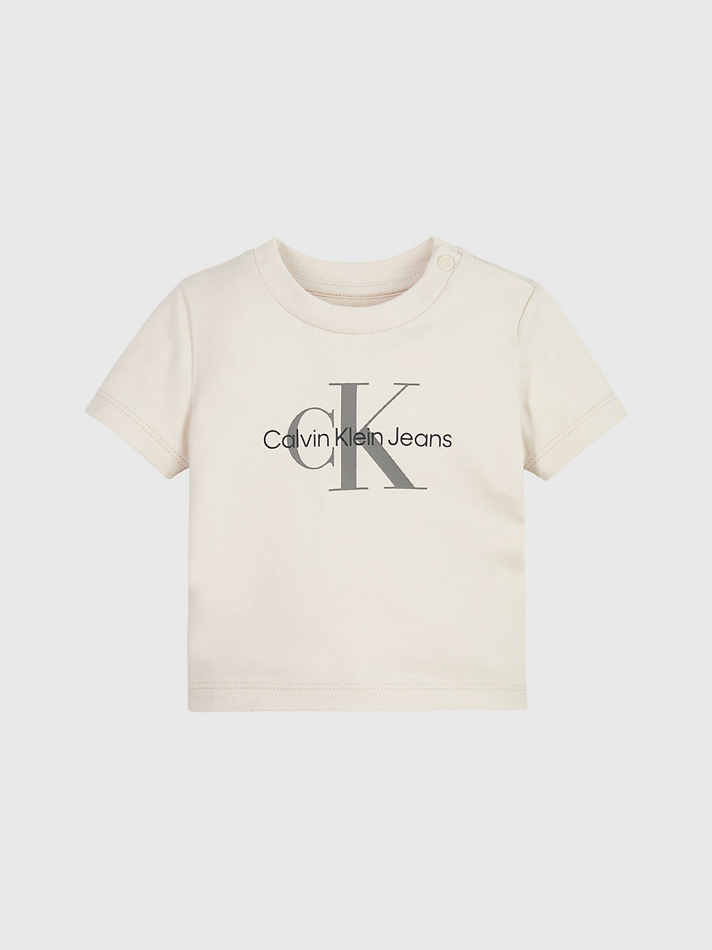 T-Shirt In Cotone Biologico Con Logo Per Neonato > WHITECAP GRAY > undefined newborn > Calvin Klein