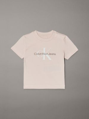 pink newborn logo t-shirt for newborn calvin klein jeans