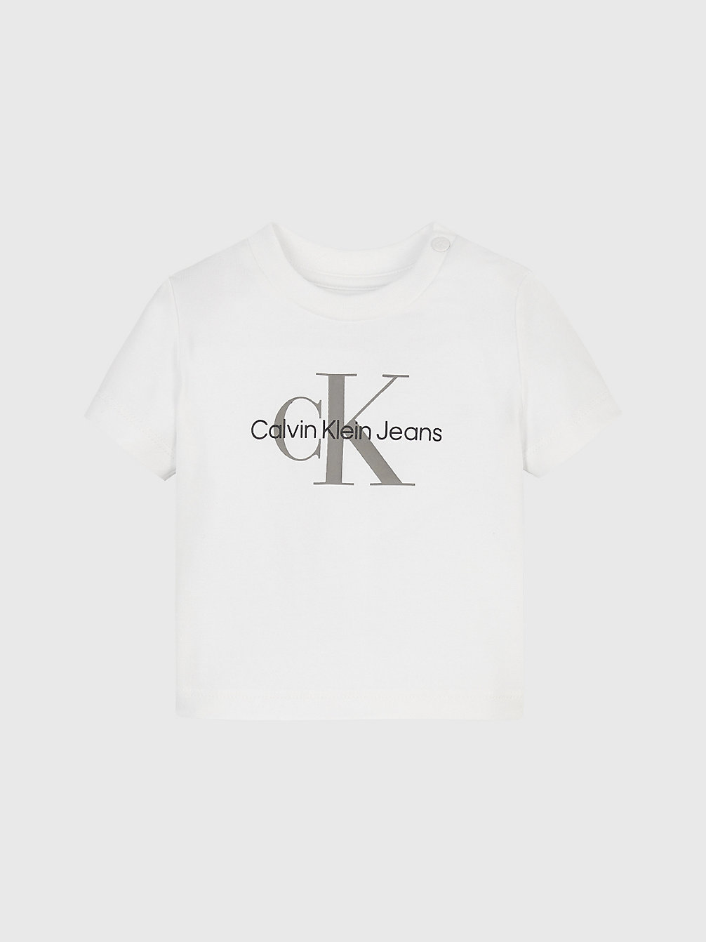 BRIGHT WHITE Newborn Organic Cotton Logo T-Shirt undefined newborn Calvin Klein