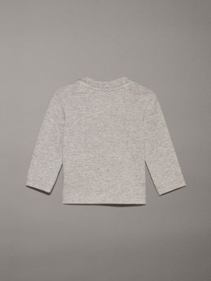 grey heather newborn long sleeve t-shirt for newborn calvin klein jeans