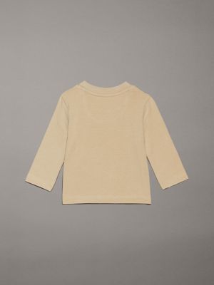 pale khaki newborn long sleeve t-shirt for newborn calvin klein jeans