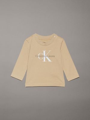 khaki newborn long sleeve t-shirt for newborn calvin klein jeans