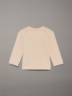 meringue blush newborn long sleeve t-shirt for newborn calvin klein jeans