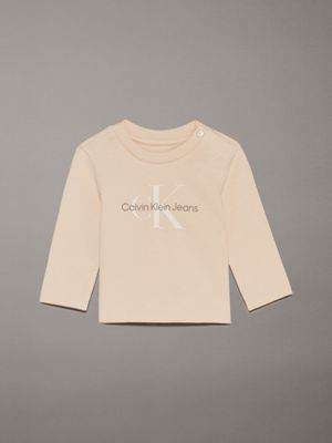 pink newborn long sleeve t-shirt for newborn calvin klein jeans