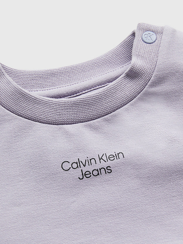 SMOKY LILAC Newborn Organic Cotton Sweatshirt for newborn CALVIN KLEIN JEANS