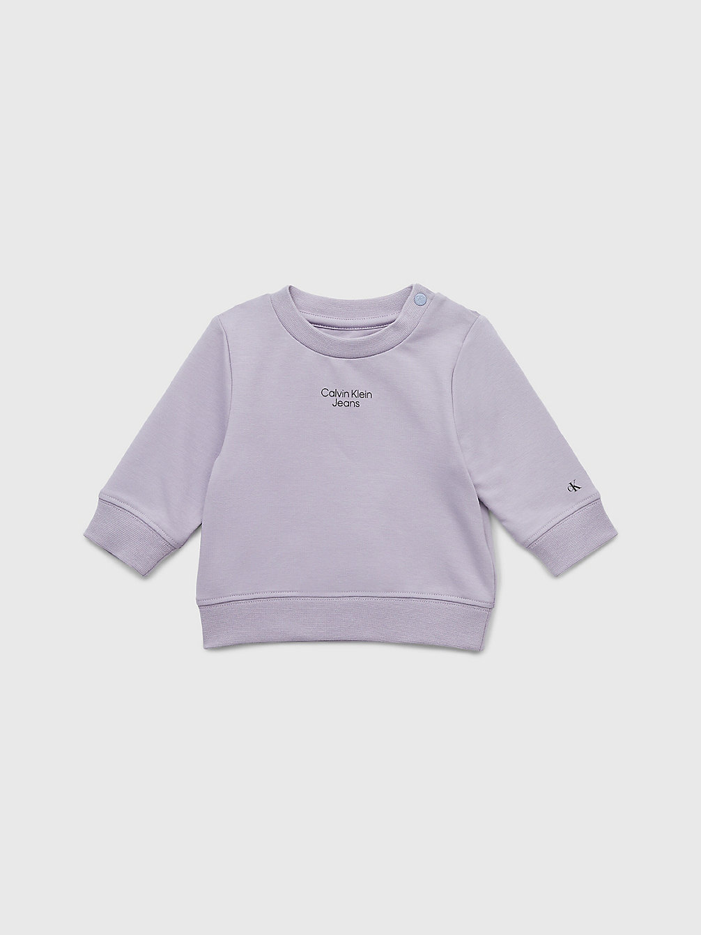 SMOKY LILAC Newborn Organic Cotton Sweatshirt undefined newborn Calvin Klein